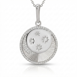 crescent moon natural diamond necklace charm in 14k gold white gold