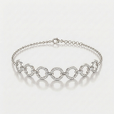 round circle link natural diamond bracelet in 14k gold white gold