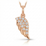 feather natural diamond charm in 14k gold rose gold