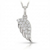 feather natural diamond charm in 14k gold white gold