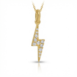 lightning bolt natural diamond charm in 14k gold