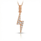 lightning bolt natural diamond charm in 14k gold rose gold