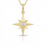 starburst natural diamond necklace charm in 14k gold