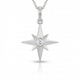 starburst natural diamond necklace charm in 14k gold white gold