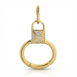 push lock natural diamond necklace charm bold in 14k gold