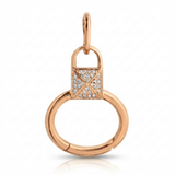 push lock natural diamond necklace charm bold in 14k gold rose gold