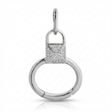 push lock natural diamond necklace charm bold in 14k gold white gold