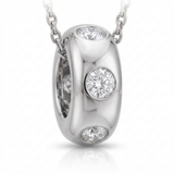 inlay rondelle natural diamond charm in 14k gold white gold