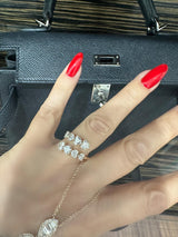 Eight open hearts diamond ring