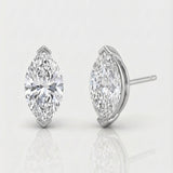 natural marquise natural diamond stud earrings in 14k gold white gold
