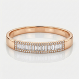 baguette natural diamond band ring in 14k gold rose gold