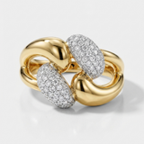 interlocking pave natural diamond statement ring in 14k gold