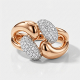 interlocking pave natural diamond statement ring in 14k gold rose gold