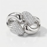 interlocking pave natural diamond statement ring in 14k gold white gold