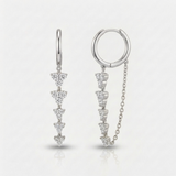 graduated natural diamond drop chain earrings in 14k gold white gold
