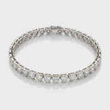 natural diamond bezel double heart tennis bracelet in 14k gold white gold