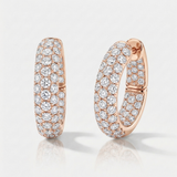 pave natural diamond hoop earrings in 14k gold rose gold