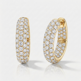 pave natural diamond hoop earrings in 14k gold