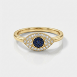 blue sapphire and natural diamond oval halo ring in 14k gold