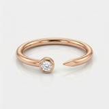 natural diamond open ring in 14k gold rose gold