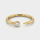 natural diamond open ring in 14k gold