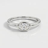 oval lab-grown diamond halo ring in 14k gold white gold
