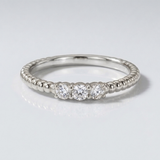 three stone natural diamond ring in 14k gold white gold