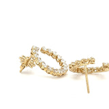 32 pear shaped diamond earrings open circle