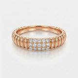 natural diamond band ring in 14k gold rose gold