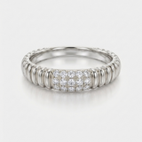natural diamond band ring in 14k gold white gold