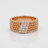 wide pave natural diamond band ring in 14k gold rose gold