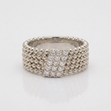 wide pave natural diamond band ring in 14k gold white gold