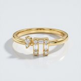 dangling natural diamond bar ring in 14k gold