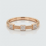 bezel set natural diamond bar ring in 14k gold rose gold