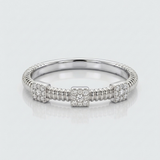 bezel set natural diamond bar ring in 14k gold white gold