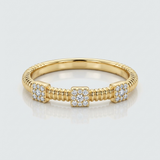 bezel set natural diamond bar ring in 14k gold