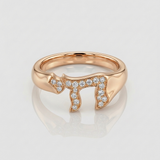 dangling natural diamond drop ring in 14k gold rose gold