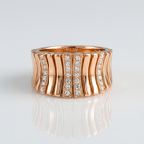 multi row natural diamond band ring in 14k gold rose gold