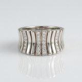 multi row natural diamond band ring in 14k gold white gold