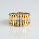 multi row natural diamond band ring in 14k gold