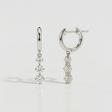 graduated natural diamond drop hoop earrings in 14k gold white gold
