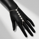 graduated natural diamond station hand chain in 14k gold white gold