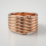 multi row gold band ring in 14k gold rose gold