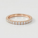 single row natural diamond band ring in 14k gold rose gold