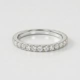 single row natural diamond band ring in 14k gold white gold