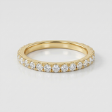 single row natural diamond band ring in 14k gold