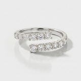 multi row natural diamond open ring in 14k gold white gold