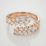 marquise natural diamond cluster ring in 14k gold rose gold