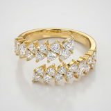 marquise natural diamond cluster ring in 14k gold