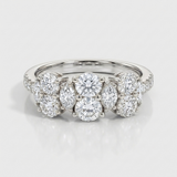 oval natural diamond band ring in 14k gold white gold